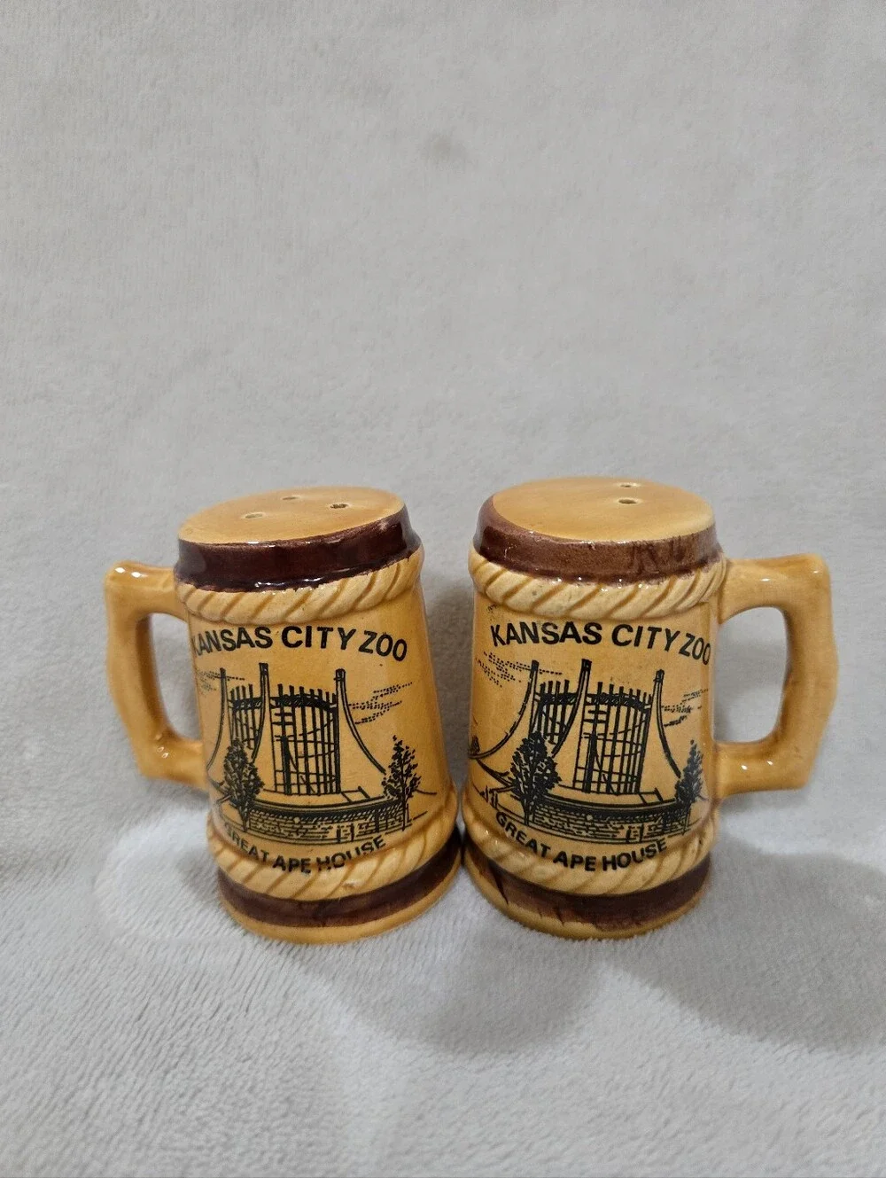 Ceramic Salt and Pepper Shaker Set - Tan